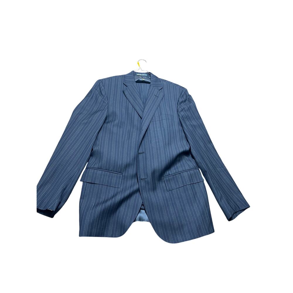Polo Ralph Lauren 40R Navy Pinstripe Wool Suit Blue Label Italy Jacket Pants 36